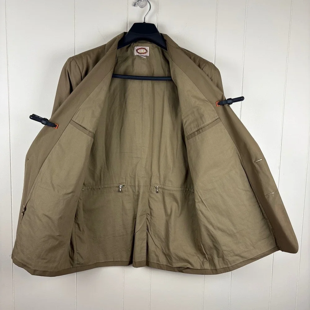 Vintage Banana Republic Safari Jacket Mens 44 Khaki Cotton Photojournalist 80s